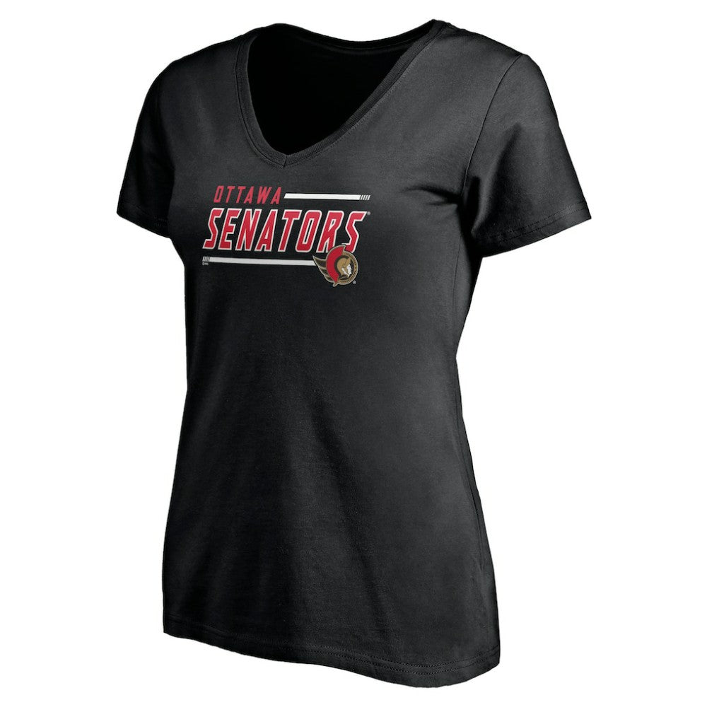 NHL Black Ottawa Senators Fanatics Women's Plus Size Mascot In Bounds V-Neck T-Shirt