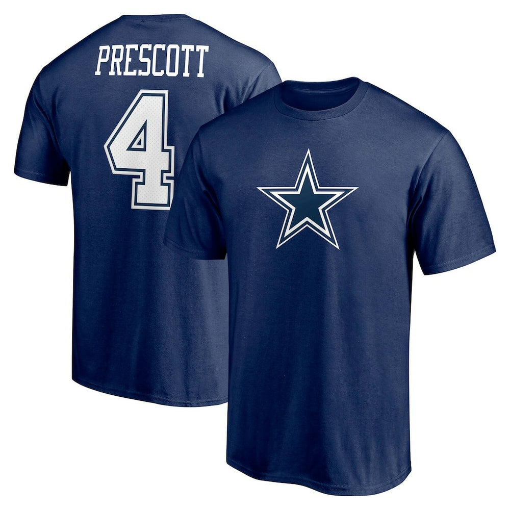 Dak Prescott  Player Icon Name & Number T-Shirt - Dallas Cowboys