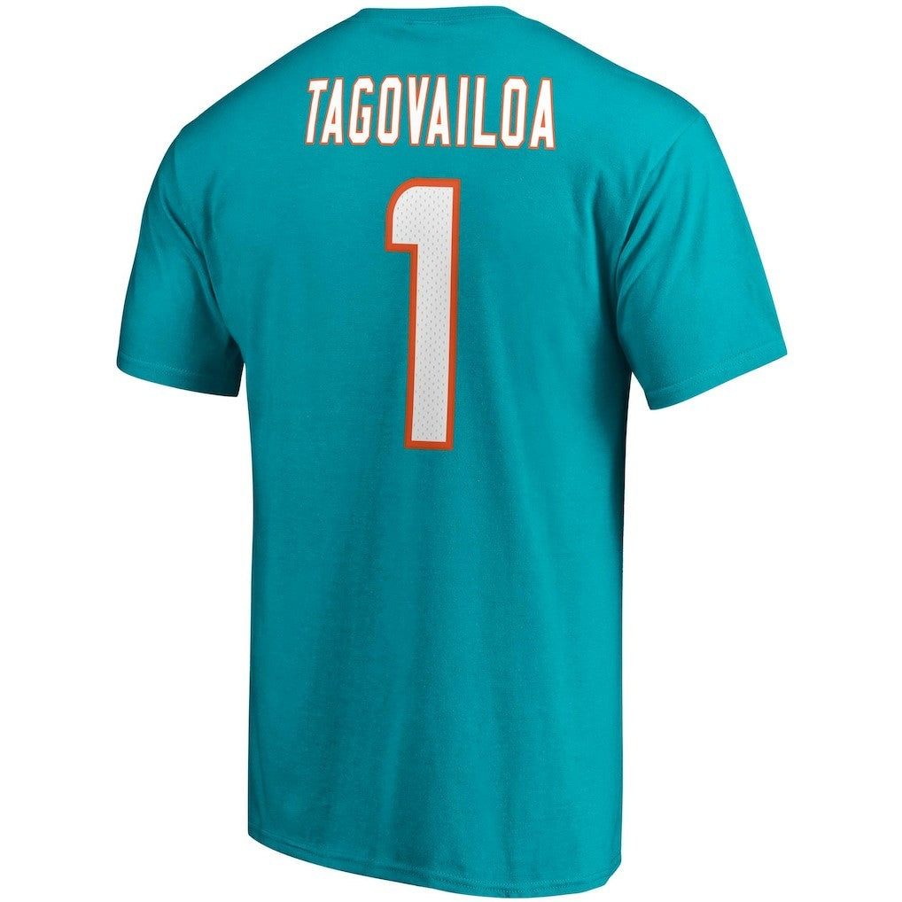 Tua Tagovailoa  Player Icon Name & Number T-Shirt - Miami Dolphins