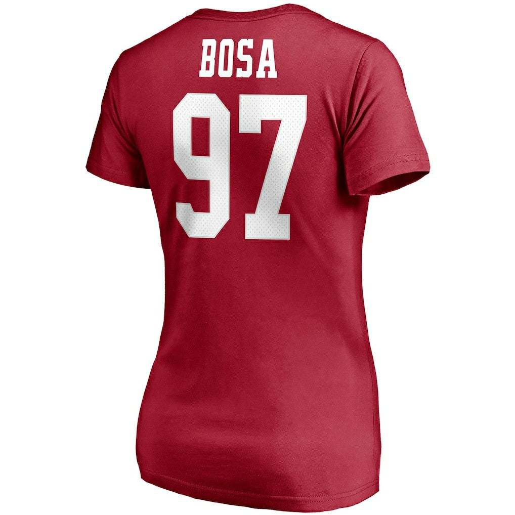 Nick Bosa  Women's Player Icon Name & Number V-Neck T-Shirt - San Francisco 49ers