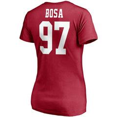 Nick Bosa  Women's Player Icon Name & Number V-Neck T-Shirt - San Francisco 49ers