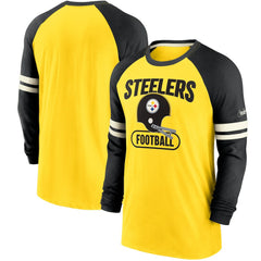 Throwback Raglan Long Sleeve T-Shirt - Pittsburgh Steelers