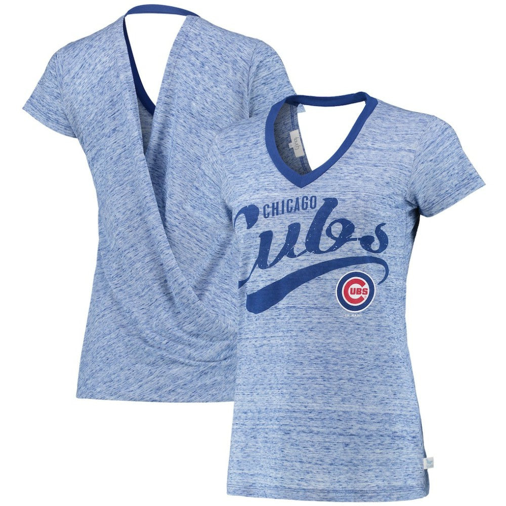 MLB Chicago Cubs Touch Women's Hail Mary V-Neck Back Wrap T-Shirt