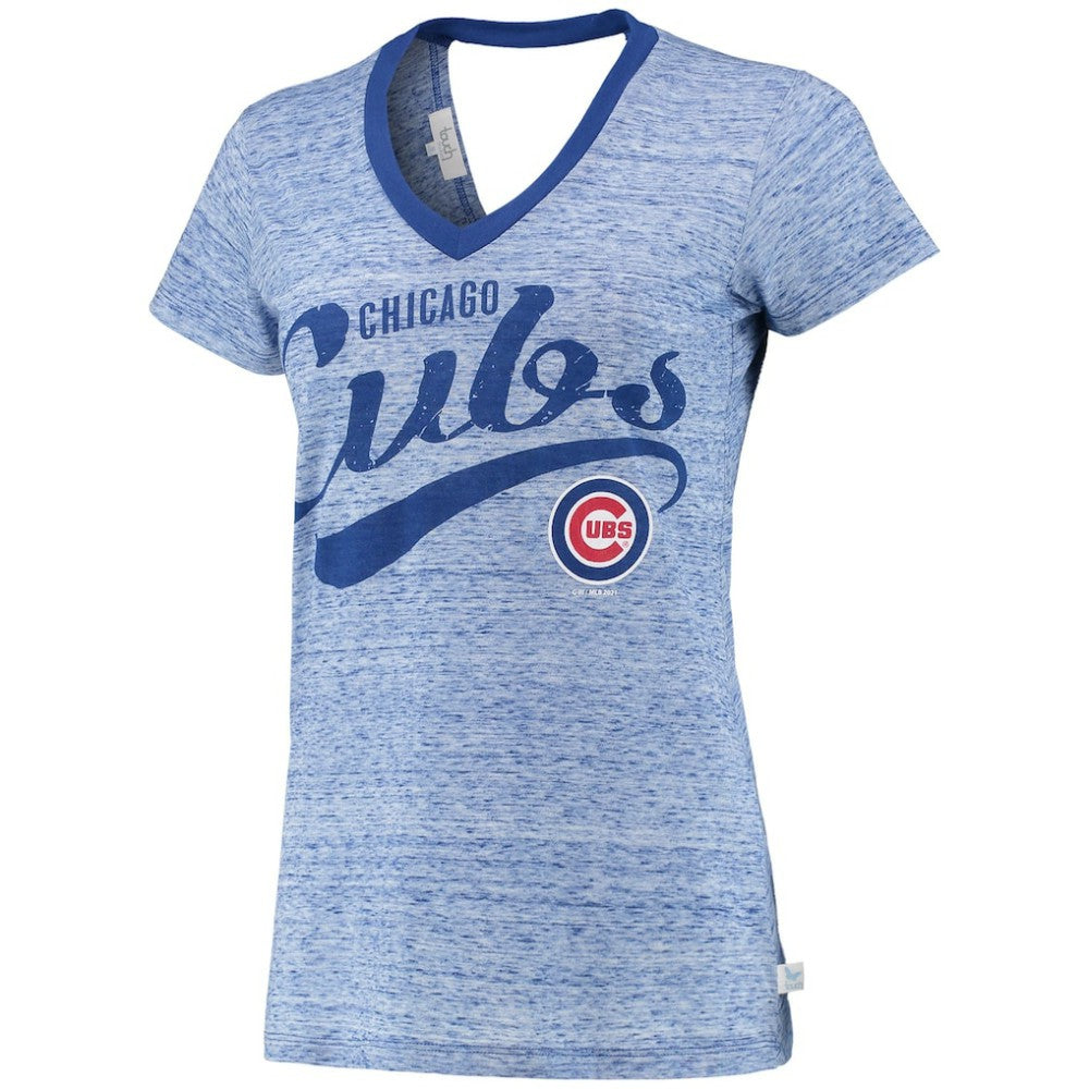 MLB Chicago Cubs Touch Women's Hail Mary V-Neck Back Wrap T-Shirt