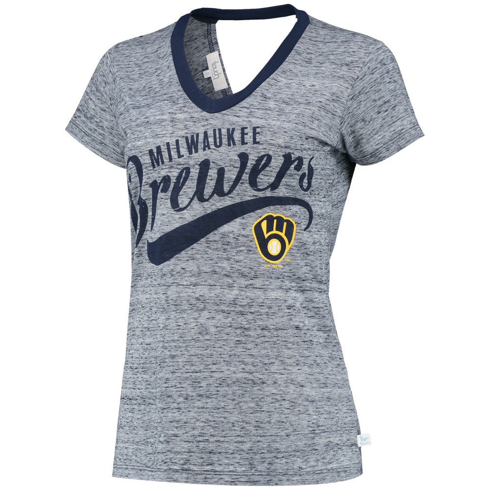MLB Milwaukee Brewers Touch Women's Hail Mary V-Neck Back Wrap T-Shirt