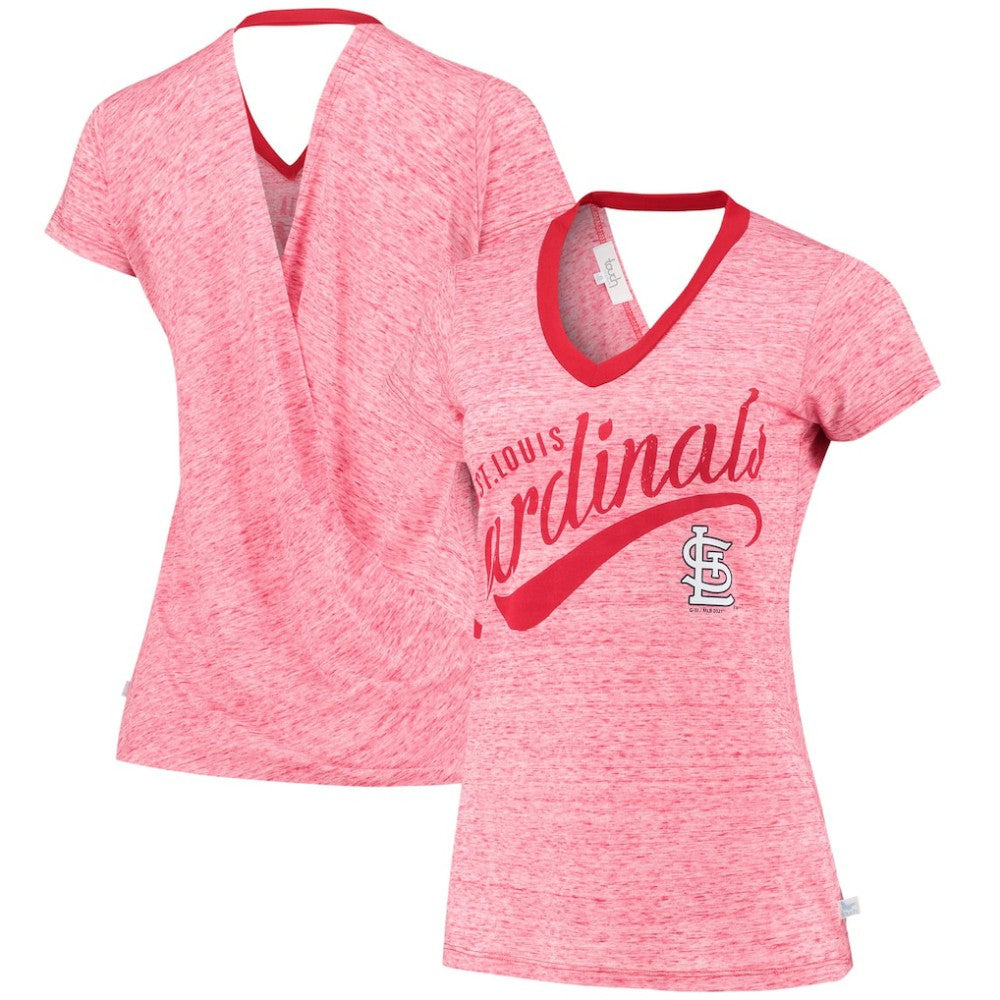 MLB St. Louis Cardinals Touch Women's Hail Mary V-Neck Back Wrap T-Shirt