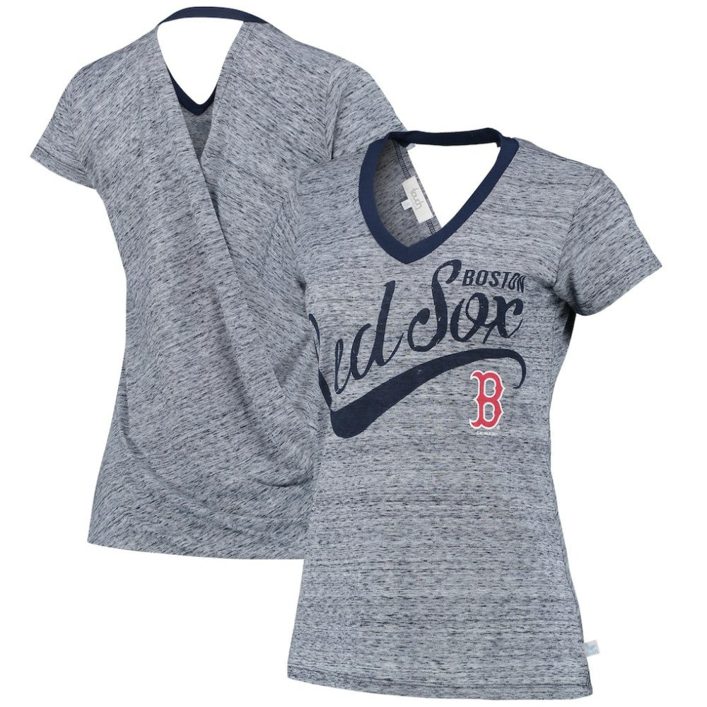 MLB Boston Red Sox Touch Women's Hail Mary V-Neck Back Wrap T-Shirt