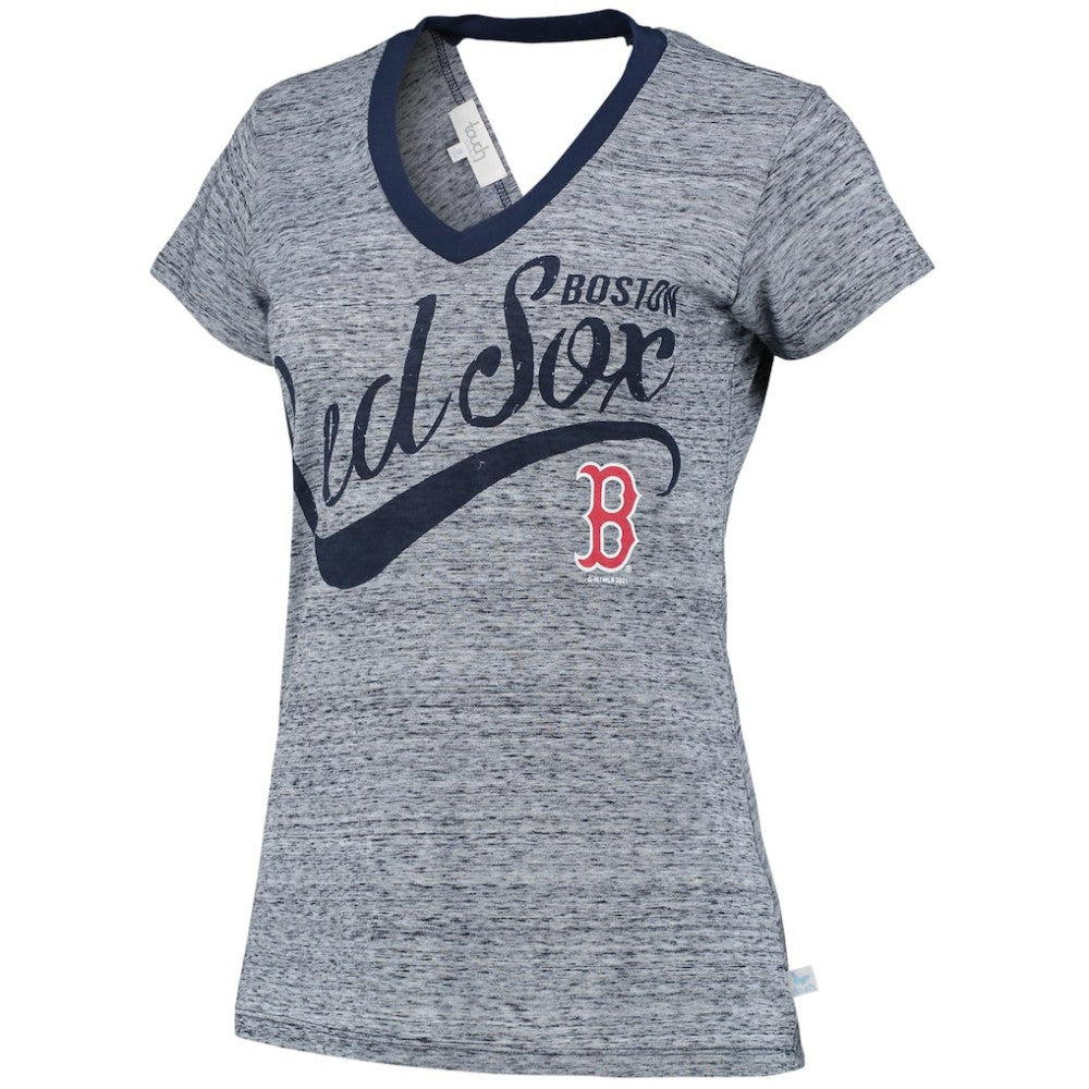 MLB Boston Red Sox Touch Women's Hail Mary V-Neck Back Wrap T-Shirt