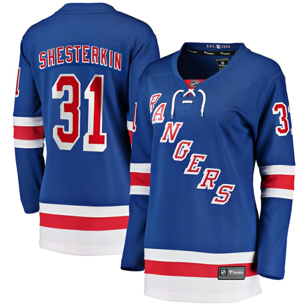 NHL Blue Igor Shesterkin New York Rangers Fanatics Women's Home Breakaway Jersey