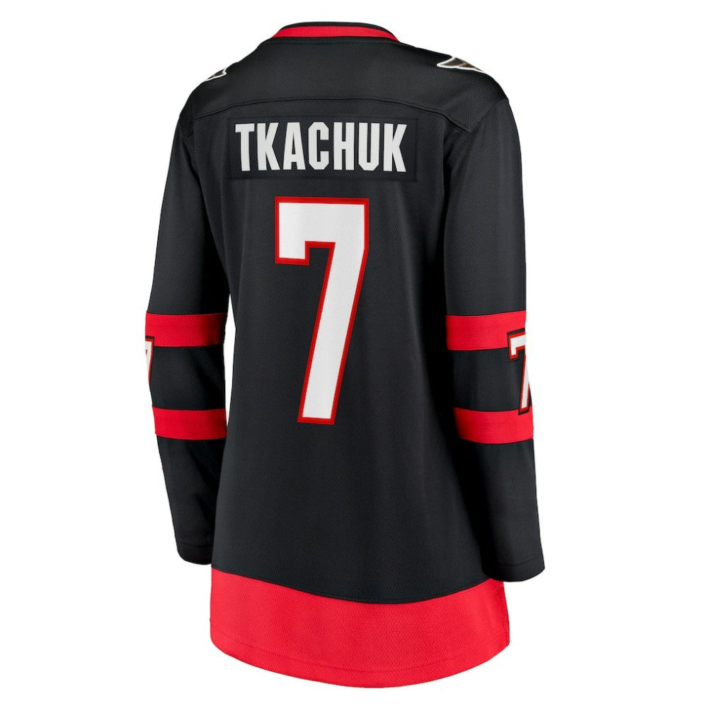 NHL Black Brady Tkachuk Ottawa Senators Fanatics Women's Home Breakaway Jersey