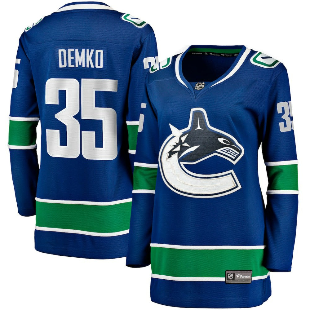 NHL Blue Thatcher Demko Vancouver Canucks Fanatics Women's Home Breakaway Jersey