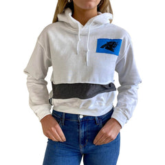 Refried Apparel Women's Sustainable Crop Dolman Pullover Hoodie - Carolina Panthers