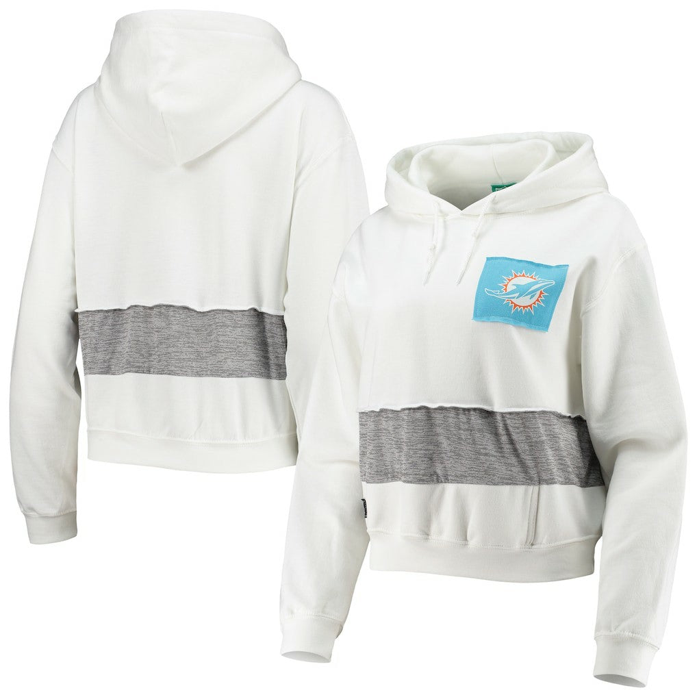 Refried Apparel Women's Sustainable Crop Dolman Pullover Hoodie - Miami Dolphins