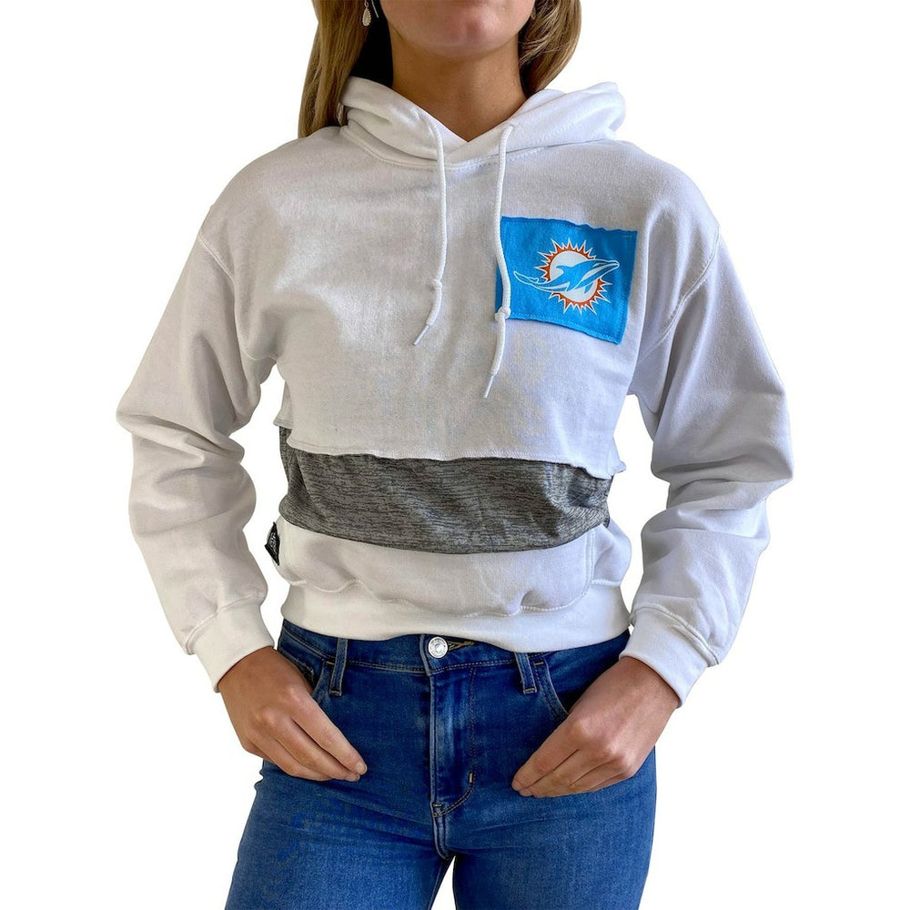 Refried Apparel Women's Sustainable Crop Dolman Pullover Hoodie - Miami Dolphins