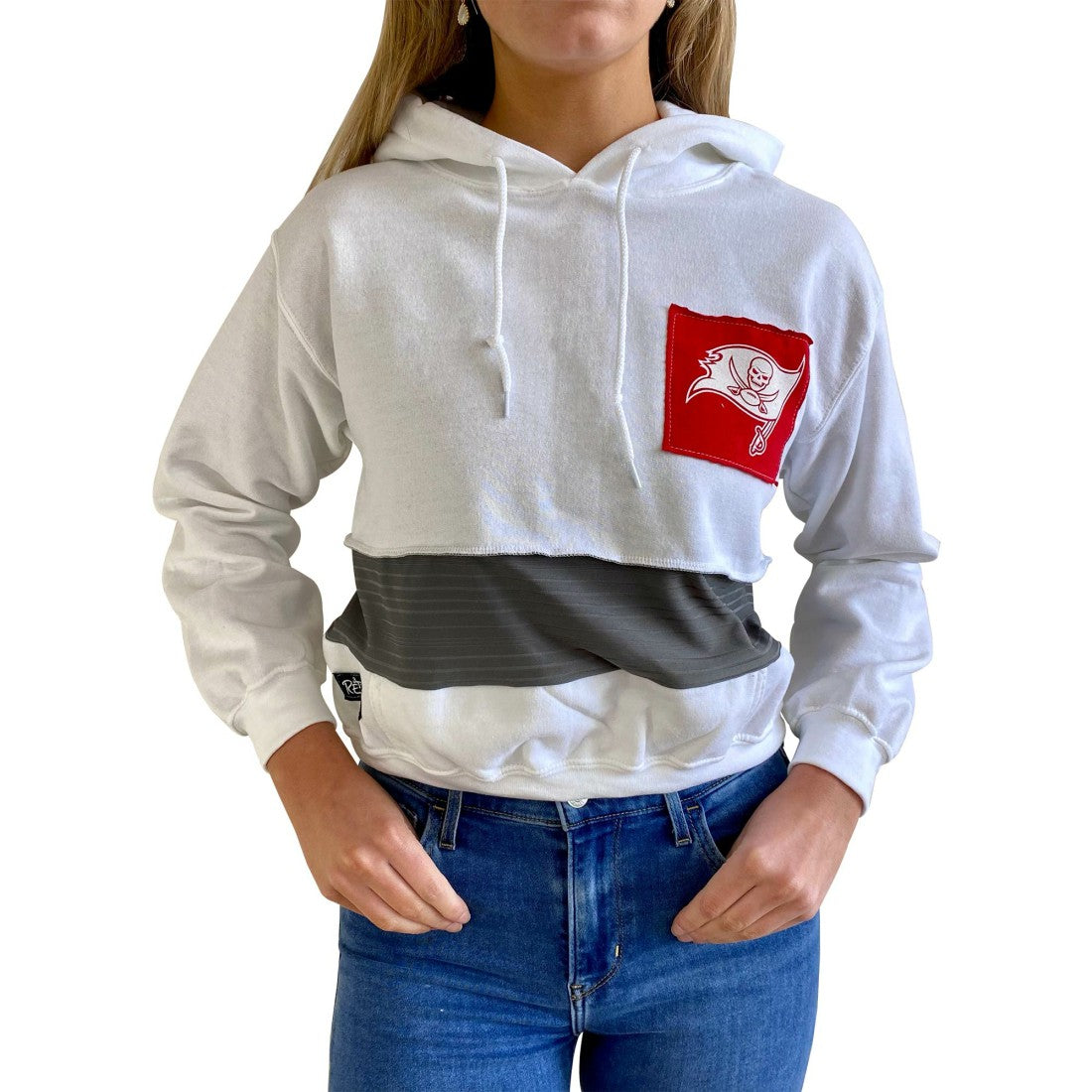 Refried Apparel Women's Sustainable Crop Dolman Pullover Hoodie - Tampa Bay Buccaneers