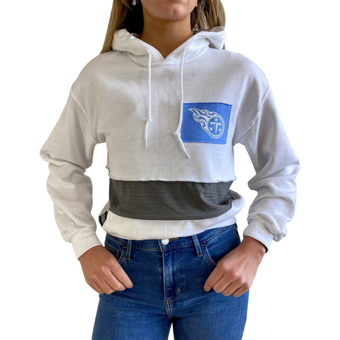 Refried Apparel Women's Sustainable Crop Dolman Pullover Hoodie - Tennessee Titans