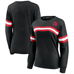 NBA Toronto Raptors Women's Block Party Chest Logo Striped Long Sleeve T-Shirt
