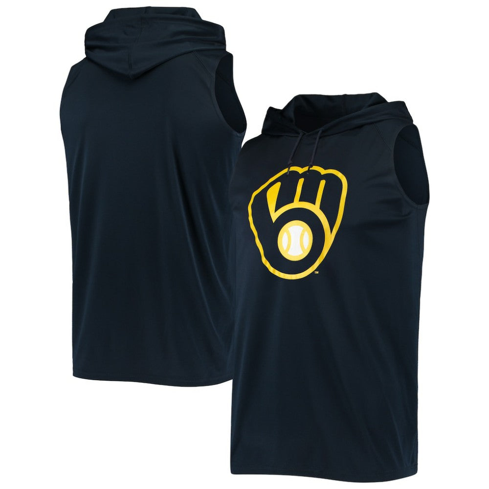 MLB Milwaukee Brewers Stitches Sleeveless Pullover Hoodie