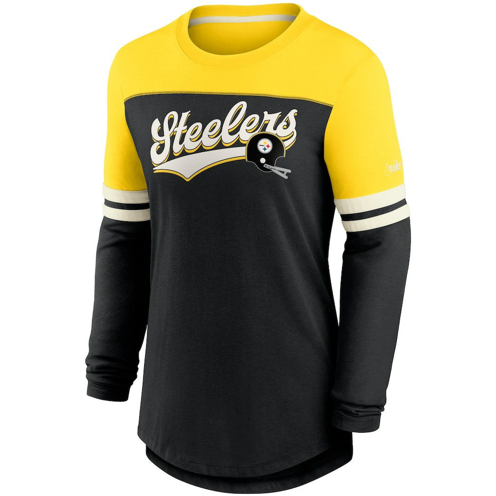 Women's Retro Script Performance Tri-Blend Long Sleeve T-Shirt - Pittsburgh Steelers