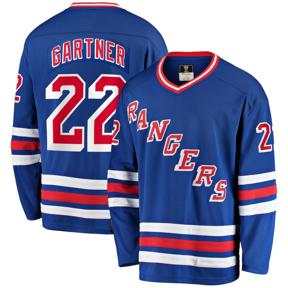 NHL Blue Mike Gartner New York Rangers Fanatics Premier Breakaway Retired Player Jersey