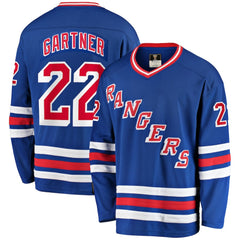 NHL Blue Mike Gartner New York Rangers Fanatics Premier Breakaway Retired Player Jersey