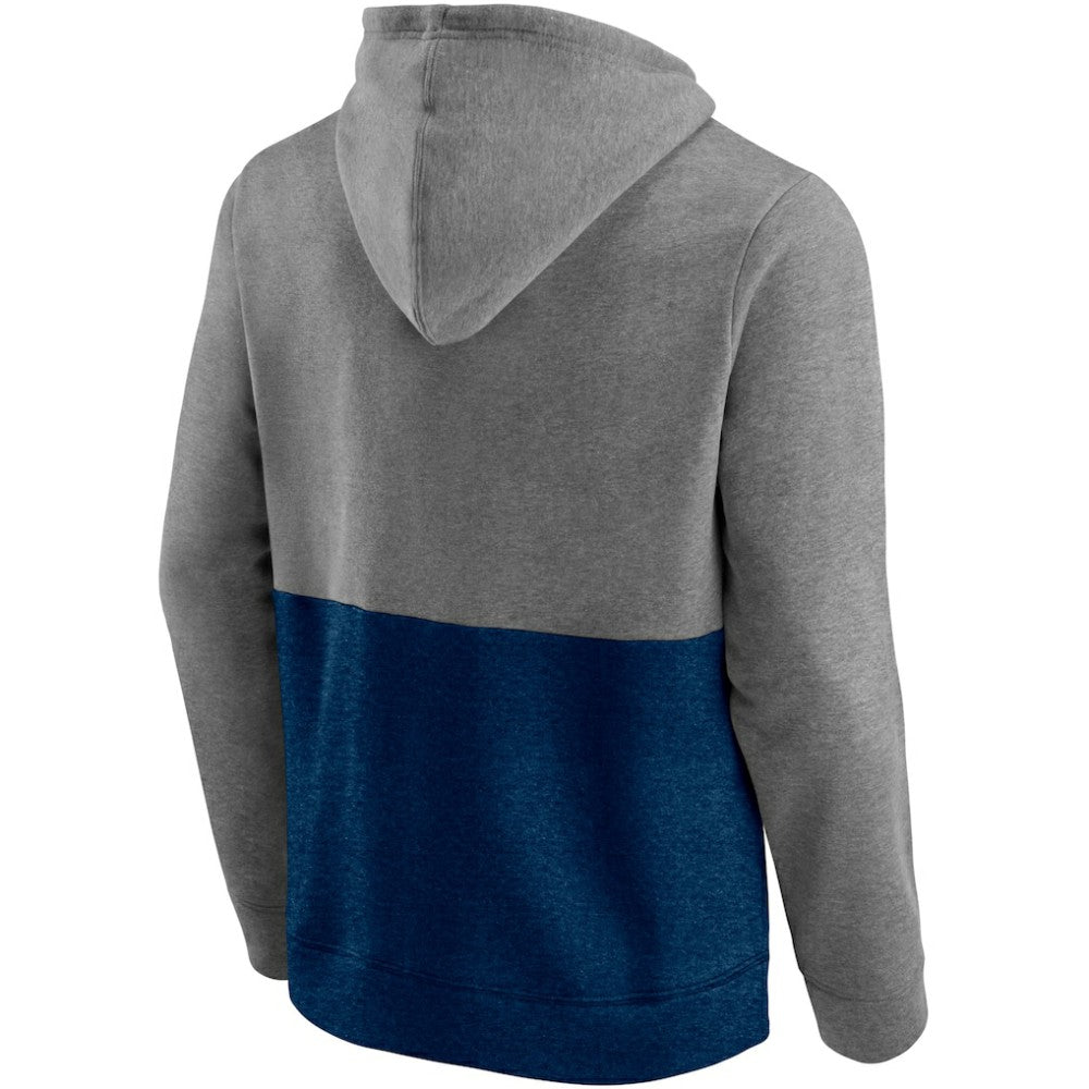 NHL Heathered Gray/Deep Sea Blue Seattle Kraken Fanatics Block Party Classic Arch Signature Pullover Hoodie