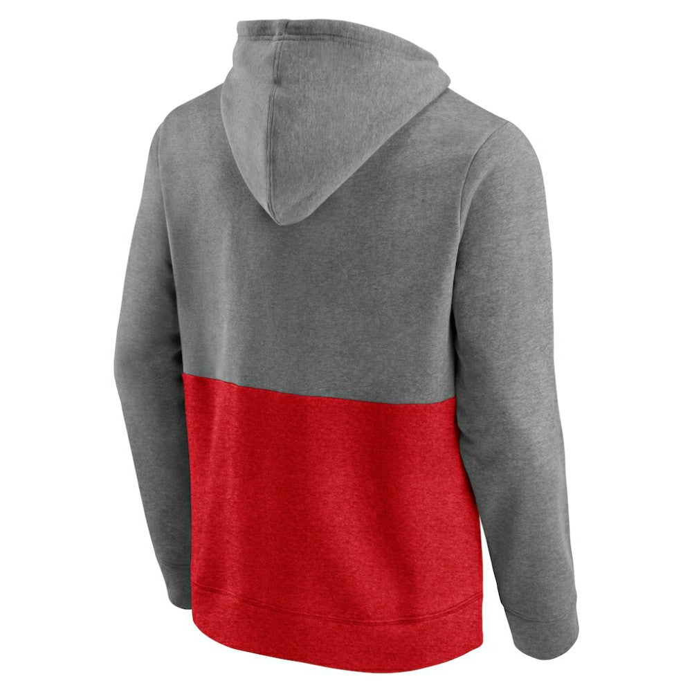NHL Heathered Gray/Red Washington Capitals Fanatics Block Party Classic Arch Signature Pullover Hoodie