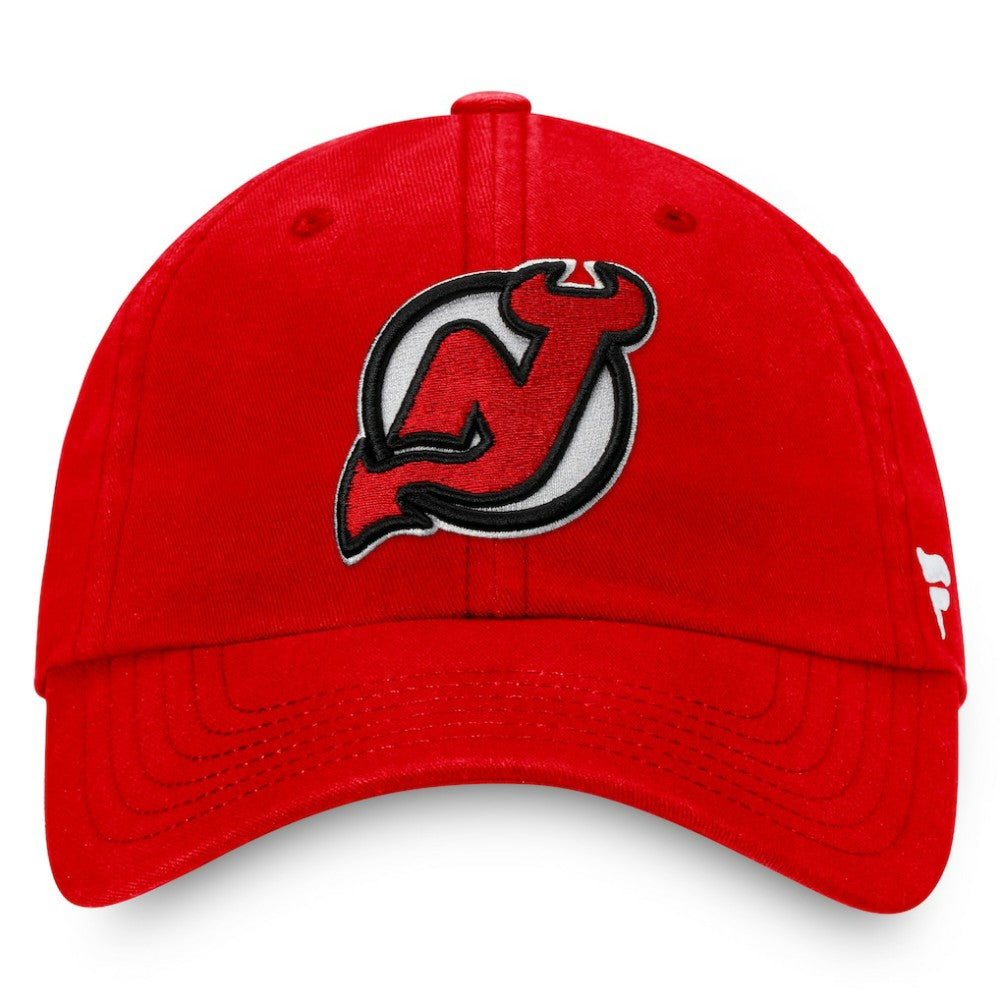 NHL Red New Jersey Devils Fanatics Core Primary Logo Adjustable Hat