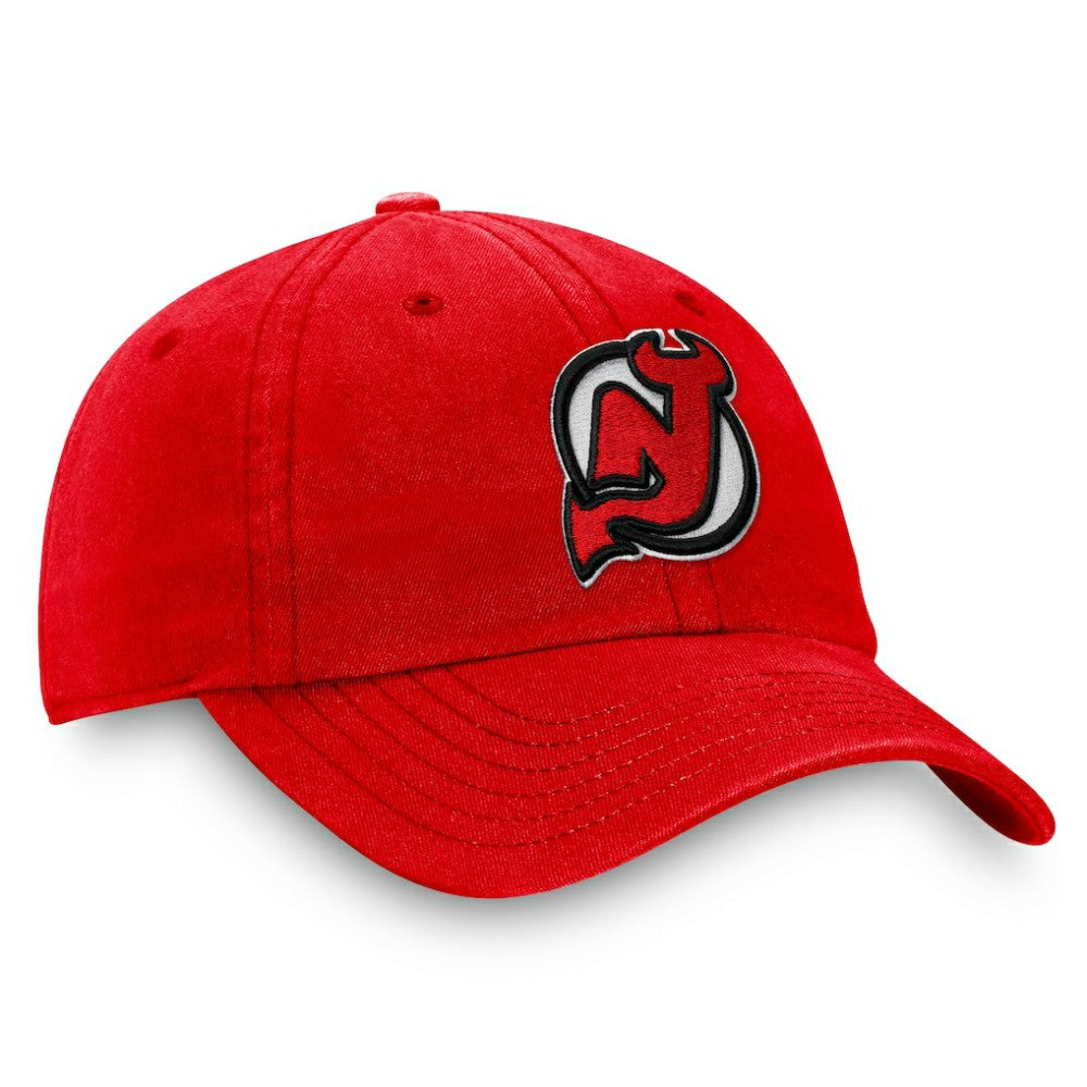 NHL Red New Jersey Devils Fanatics Core Primary Logo Adjustable Hat