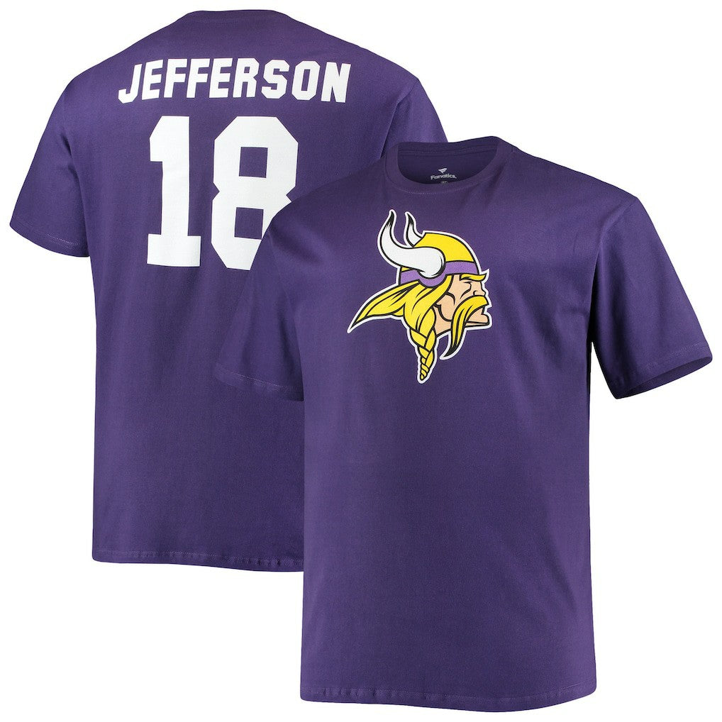 Justin Jefferson  Big & Tall Player Name & Number T-Shirt - Minnesota Vikings