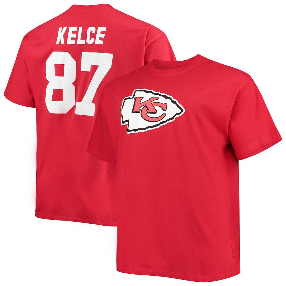Travis Kelce  Big & Tall Player Name & Number T-Shirt - Kansas City Chiefs