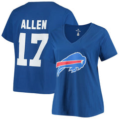 Josh Allen  Women's Plus Size Name & Number V-Neck T-Shirt - Buffalo Bills