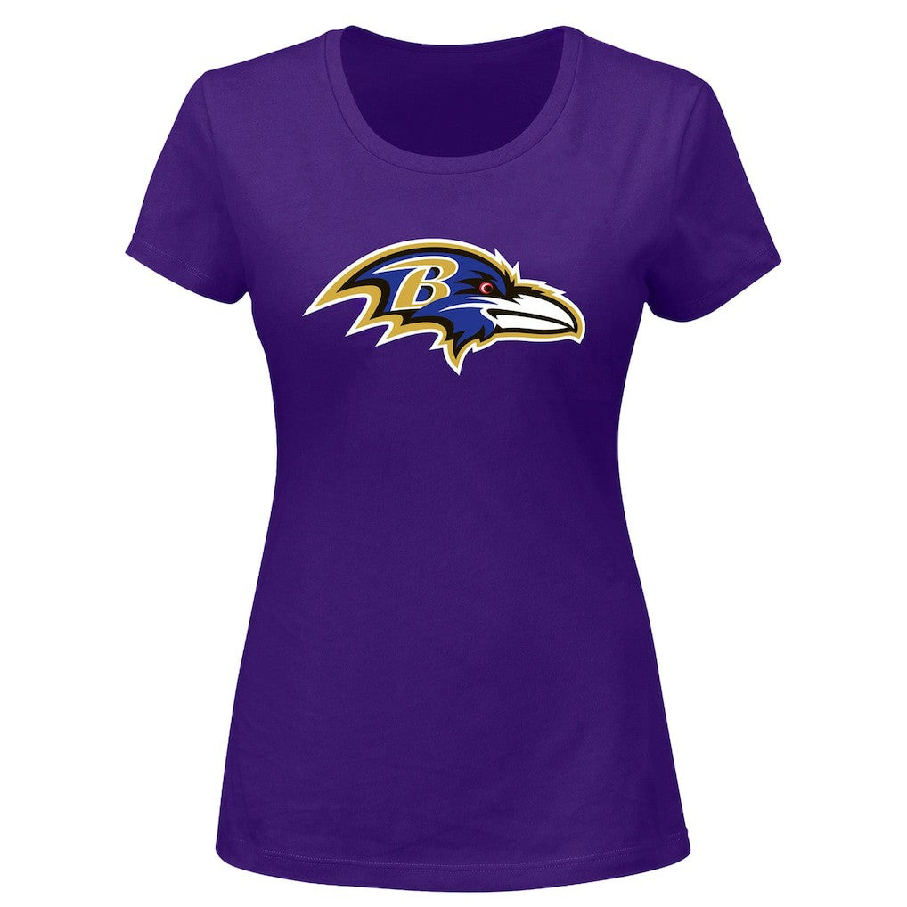 Lamar Jackson  Women's Plus Size Name & Number V-Neck T-Shirt - Baltimore Ravens