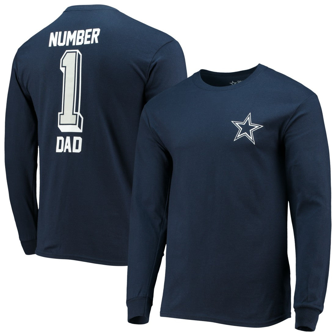 #1 Dad Long Sleeve T-Shirt - Dallas Cowboys