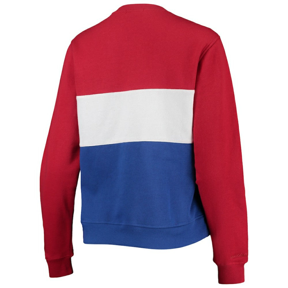 MLB Chicago Cubs Mitchell & Ness Women's Color Block 2.0 Pullover Sweatshirt