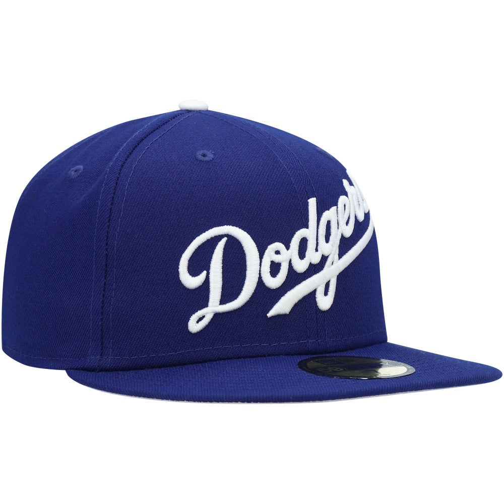 MLB Los Angeles Dodgers New Era White Logo 59FIFTY Fitted Hat