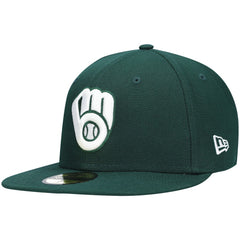 MLB Milwaukee Brewers New Era White Logo 59FIFTY Fitted Hat
