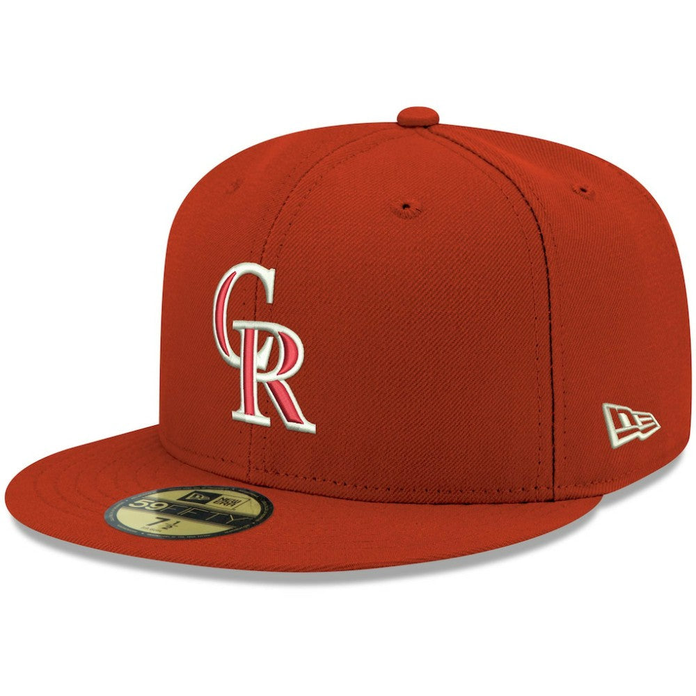 MLB Colorado Rockies New Era White Logo 59FIFTY Fitted Hat