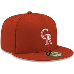 MLB Colorado Rockies New Era White Logo 59FIFTY Fitted Hat