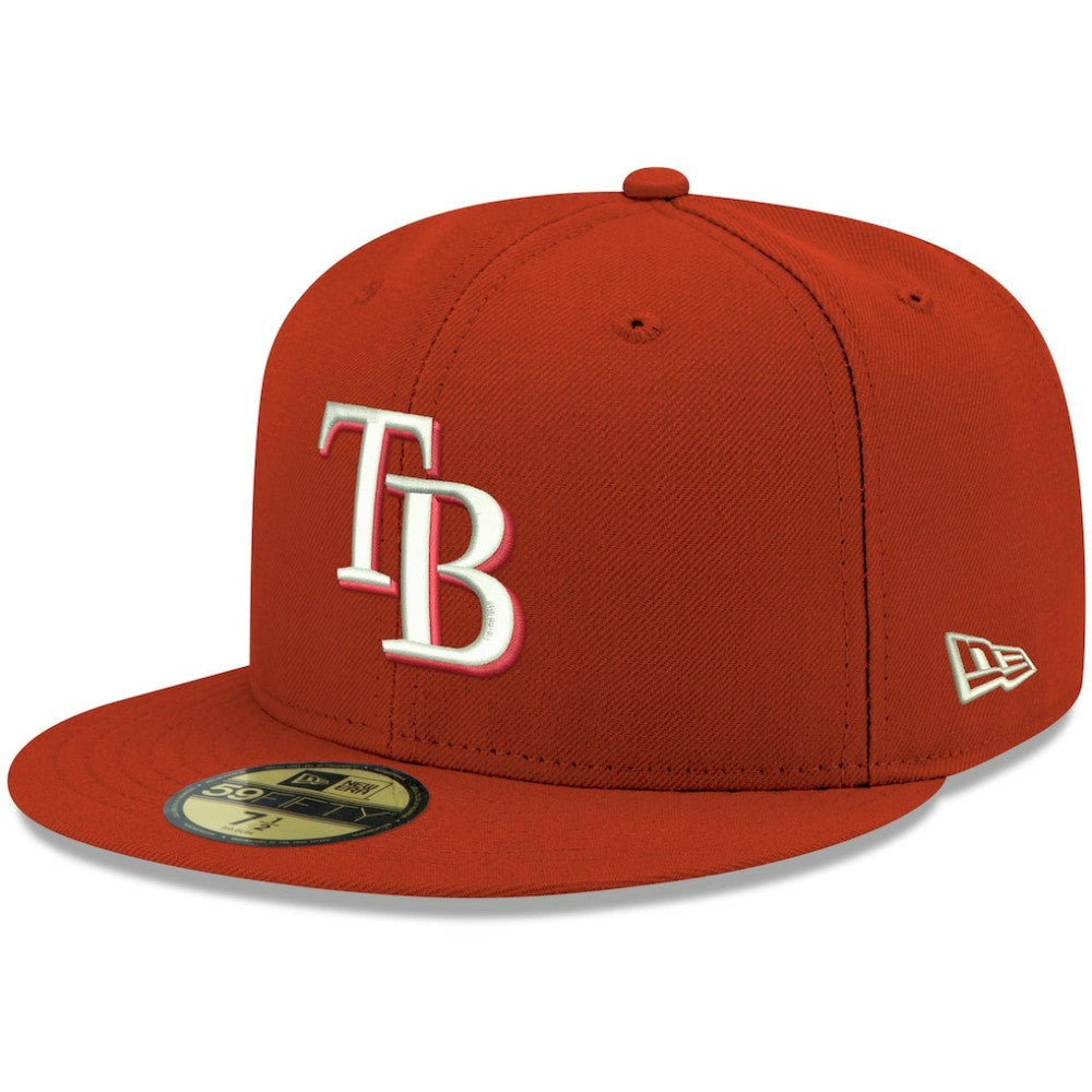 MLB Tampa Bay Rays New Era White Logo 59FIFTY Fitted Hat