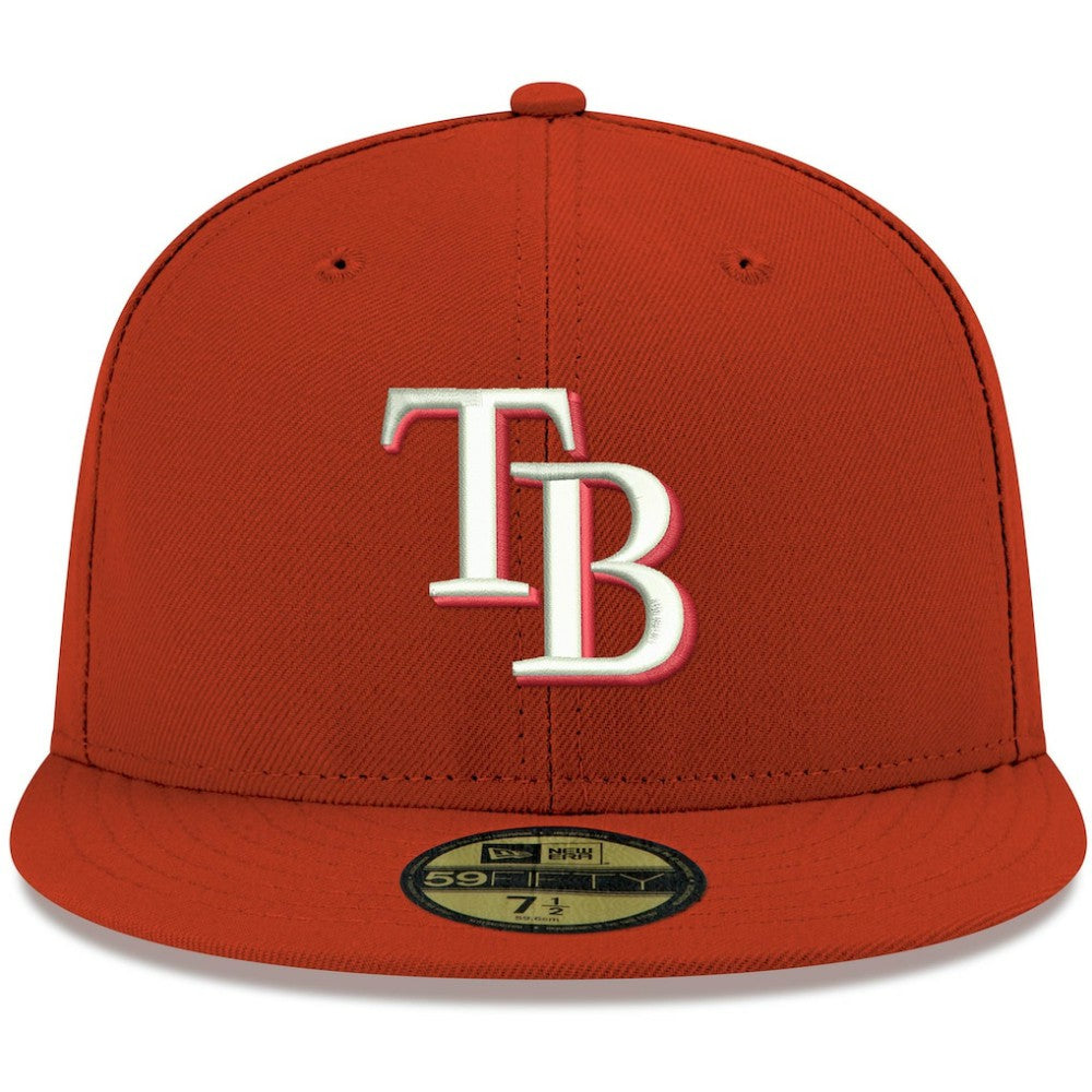 MLB Tampa Bay Rays New Era White Logo 59FIFTY Fitted Hat