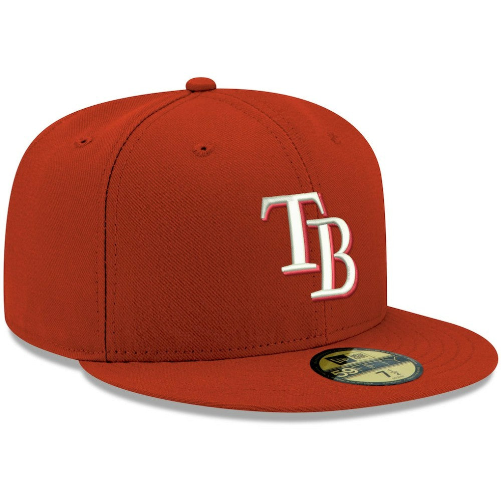 MLB Tampa Bay Rays New Era White Logo 59FIFTY Fitted Hat