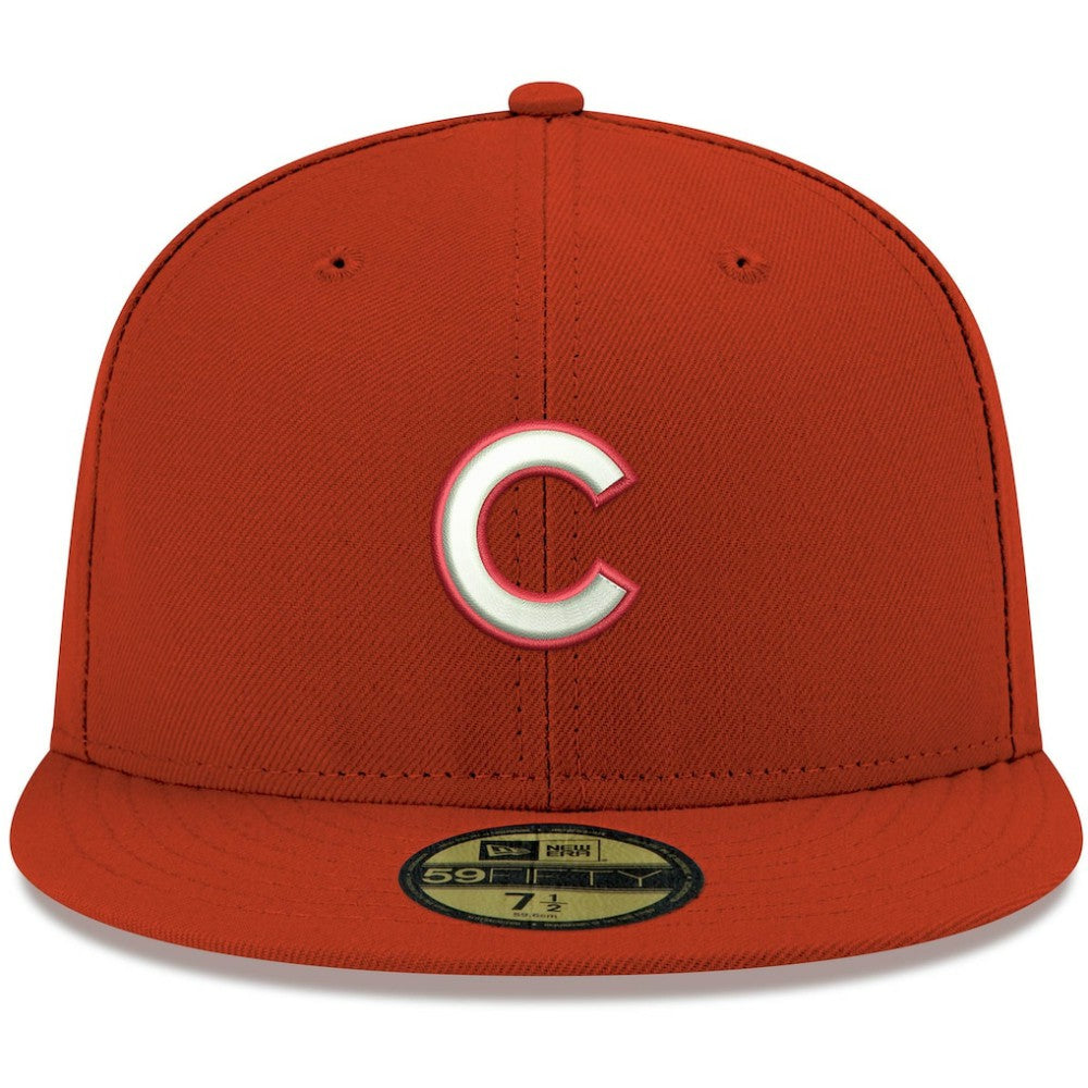 MLB Chicago Cubs New Era White Logo 59FIFTY Fitted Hat