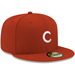 MLB Chicago Cubs New Era White Logo 59FIFTY Fitted Hat