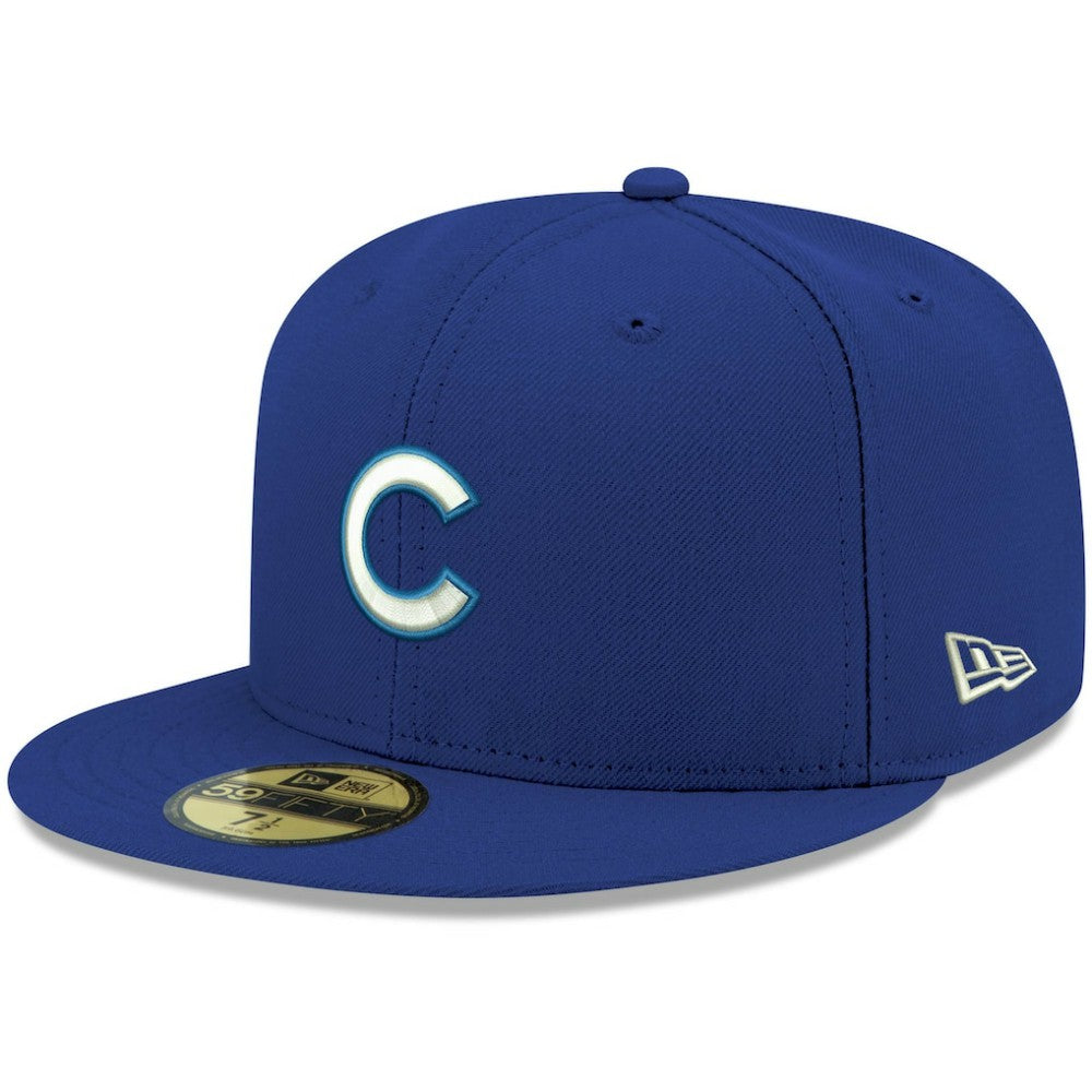 MLB Chicago Cubs New Era White Logo 59FIFTY Fitted Hat