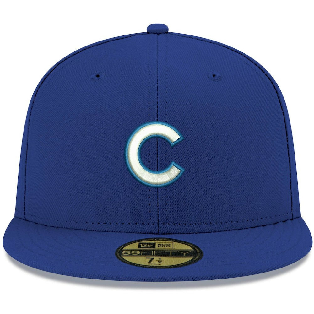 MLB Chicago Cubs New Era White Logo 59FIFTY Fitted Hat
