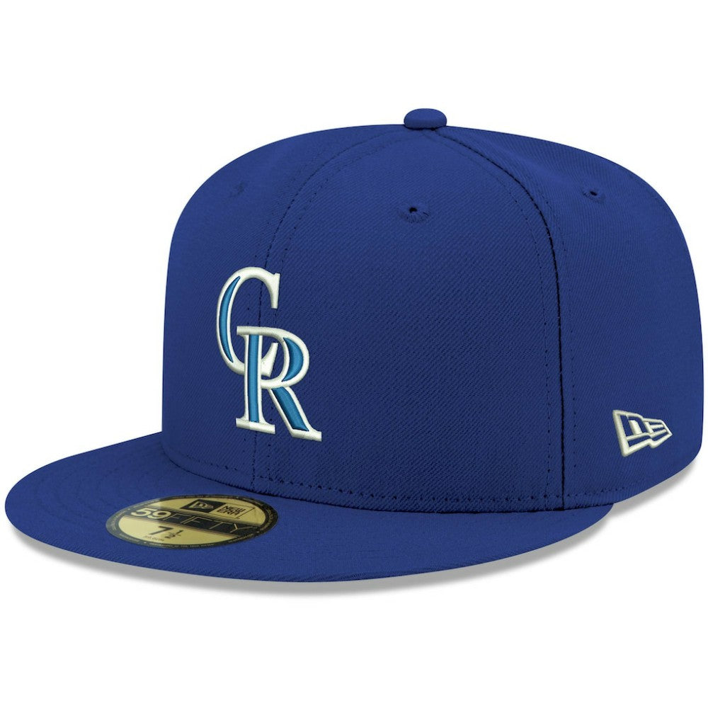 MLB Colorado Rockies New Era White Logo 59FIFTY Fitted Hat