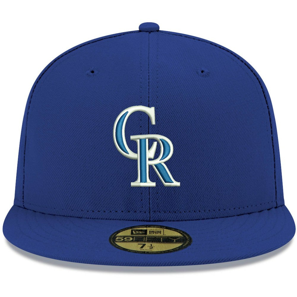 MLB Colorado Rockies New Era White Logo 59FIFTY Fitted Hat