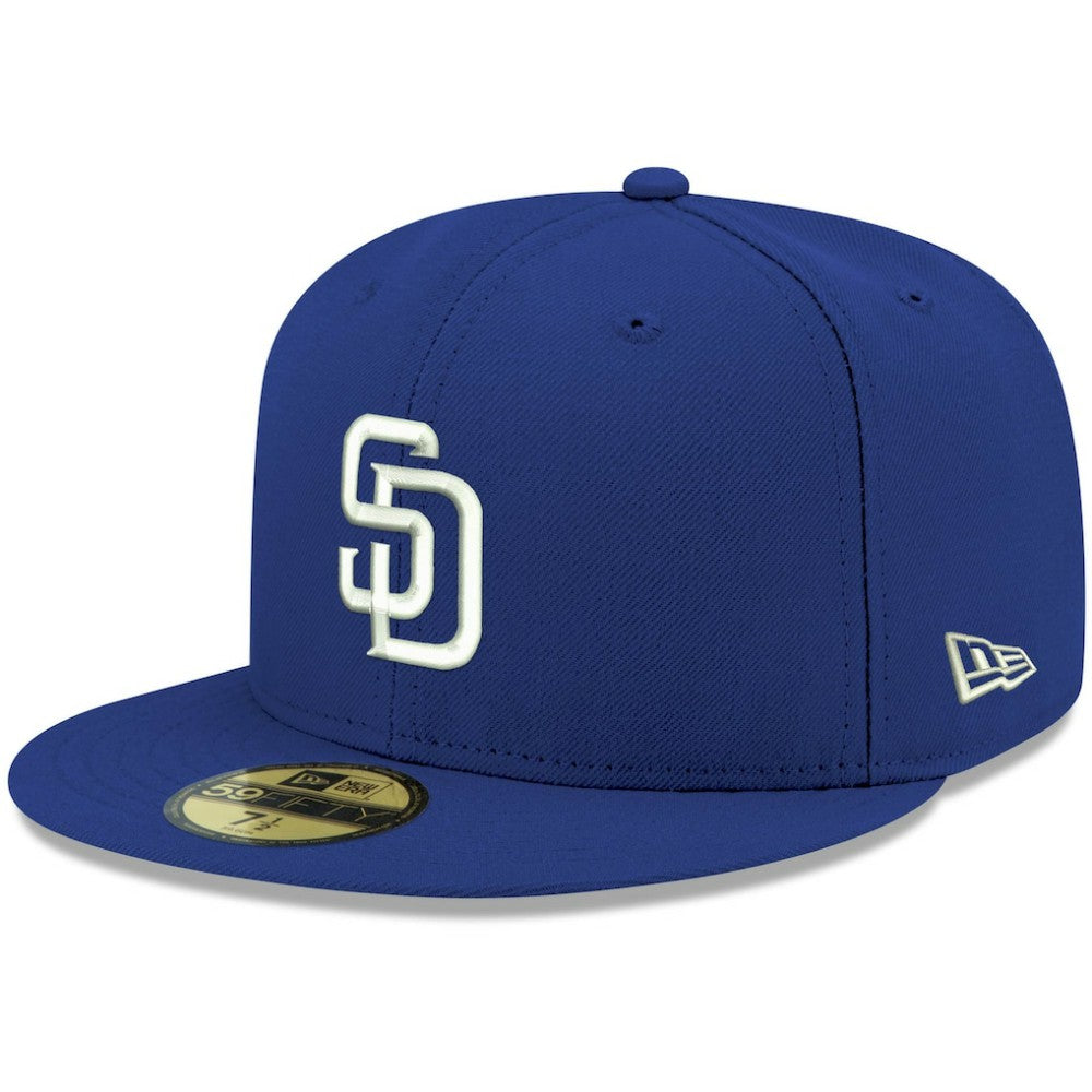 MLB San Diego Padres New Era White Logo 59FIFTY Fitted Hat