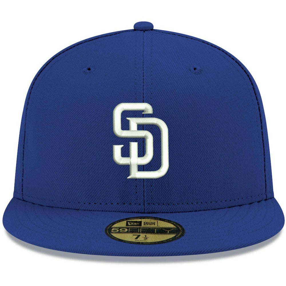 MLB San Diego Padres New Era White Logo 59FIFTY Fitted Hat